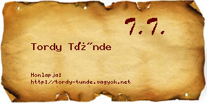 Tordy Tünde névjegykártya